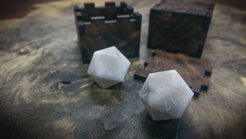 Marble Individual Dice D20 