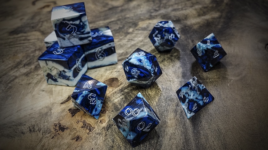 Gator Jawbone (Bayou Blue) | Artisan Dice