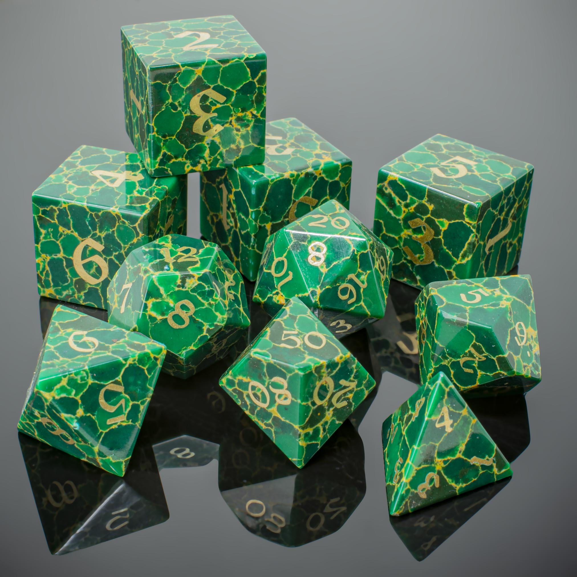 Genuine Natural Green Nephrite Jade Dice Set of 2 Lucky Good Luck 