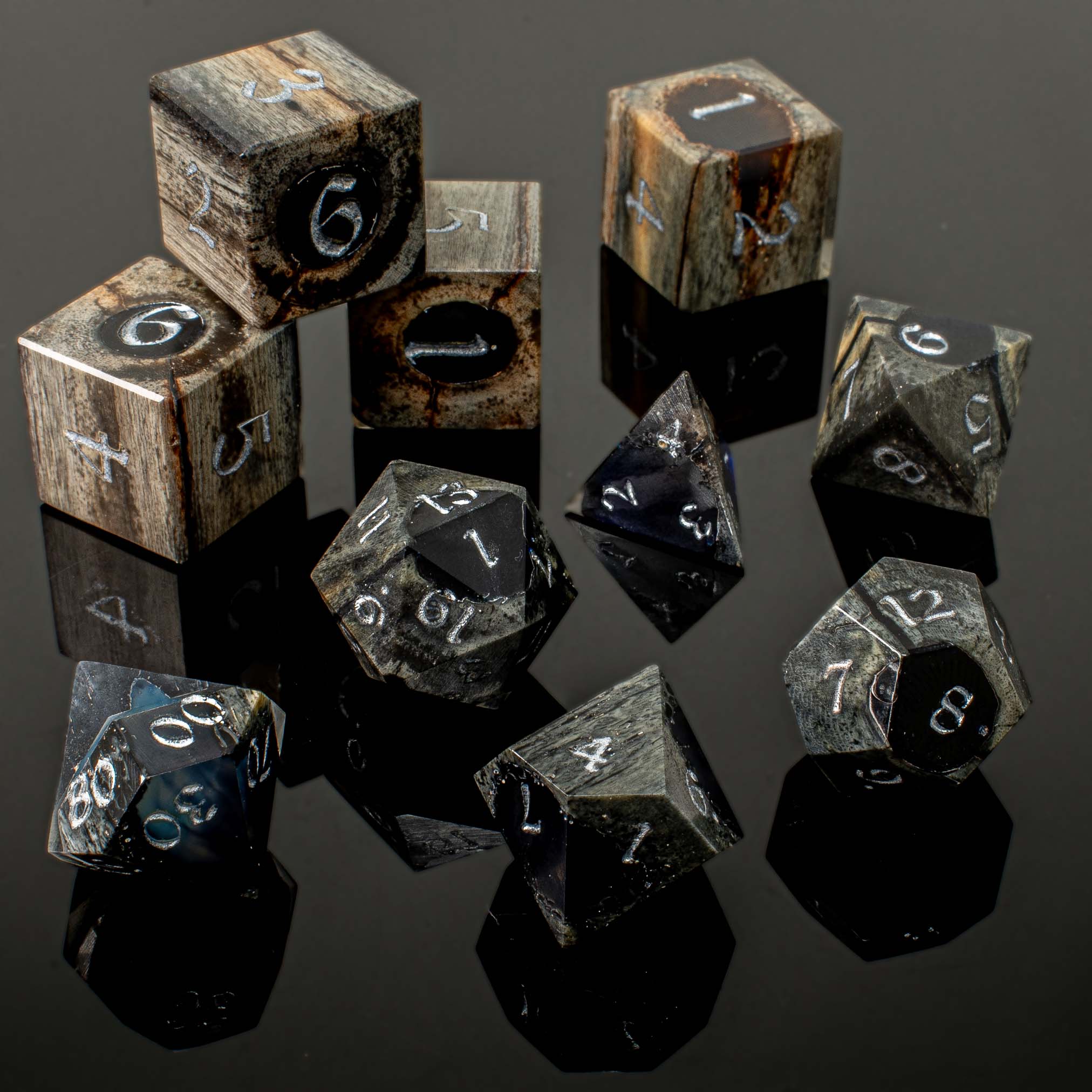 Zebra Bone Dice | Artisan Dice